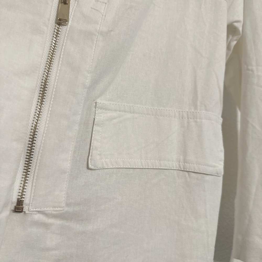 *Set* Fashion Nova, ‘Still Workin’, Women's White Belted Jacket and Shorts Set - Picture 6 of 16
